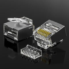 Mini RJ45 Connector Plug | 8P8C Short Shielded FTP Gold-Plated for Flat Cable
