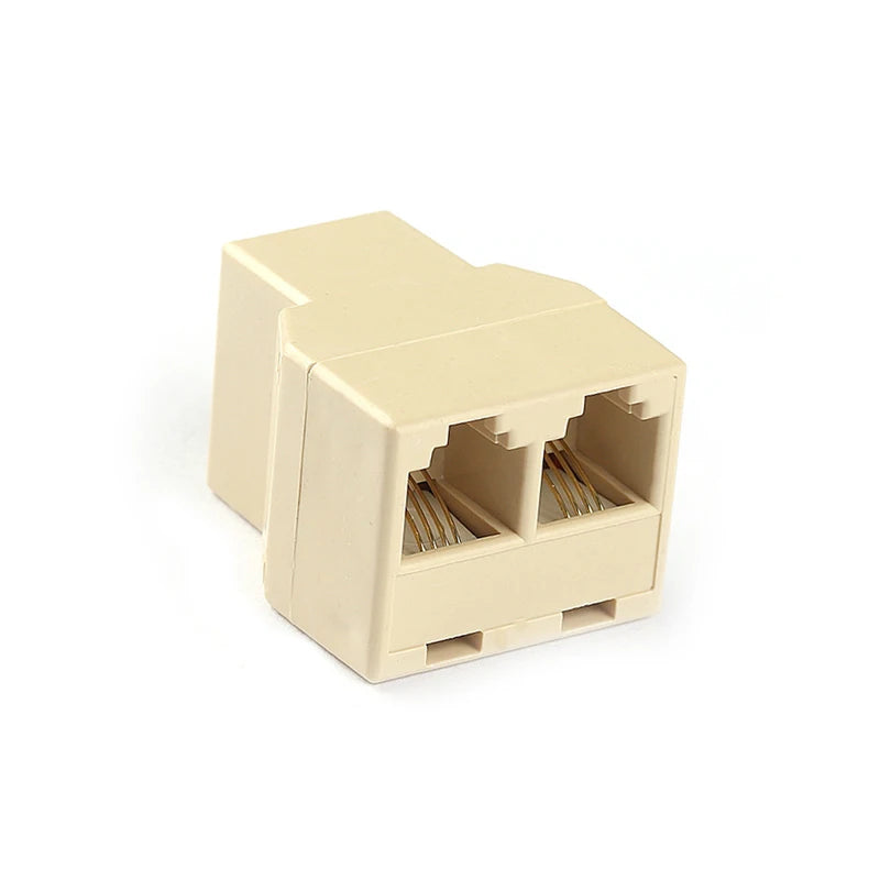 RJ11 RJ12 Telephone Line Splitter Adapter, Dual Port, 25 Pack
