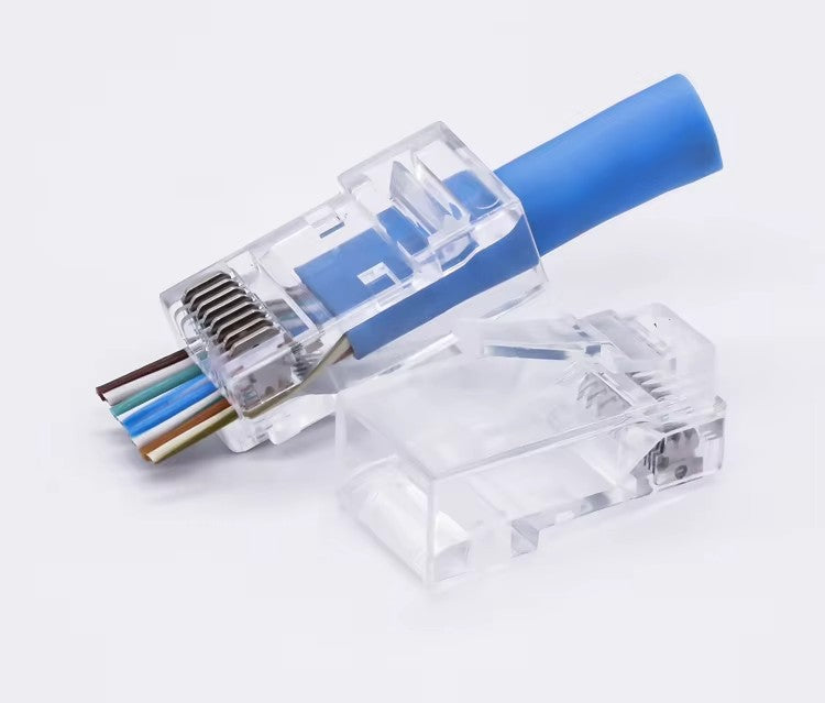 Cat6 RJ45 Pass-Through Connector Plug | UTP 8P8C Modular