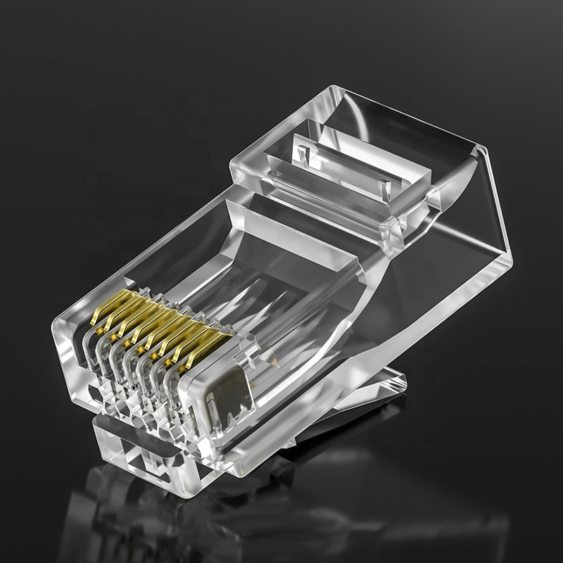 Cat6 UTP RJ45 Connector Plug | Unshielded 8P8C Crystal Head with Gold-Plated Contacts