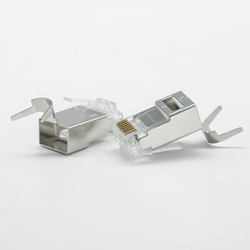 Cat7 RJ45 Pass-Through Shielded Connector | FTP 8P8C Male Plug