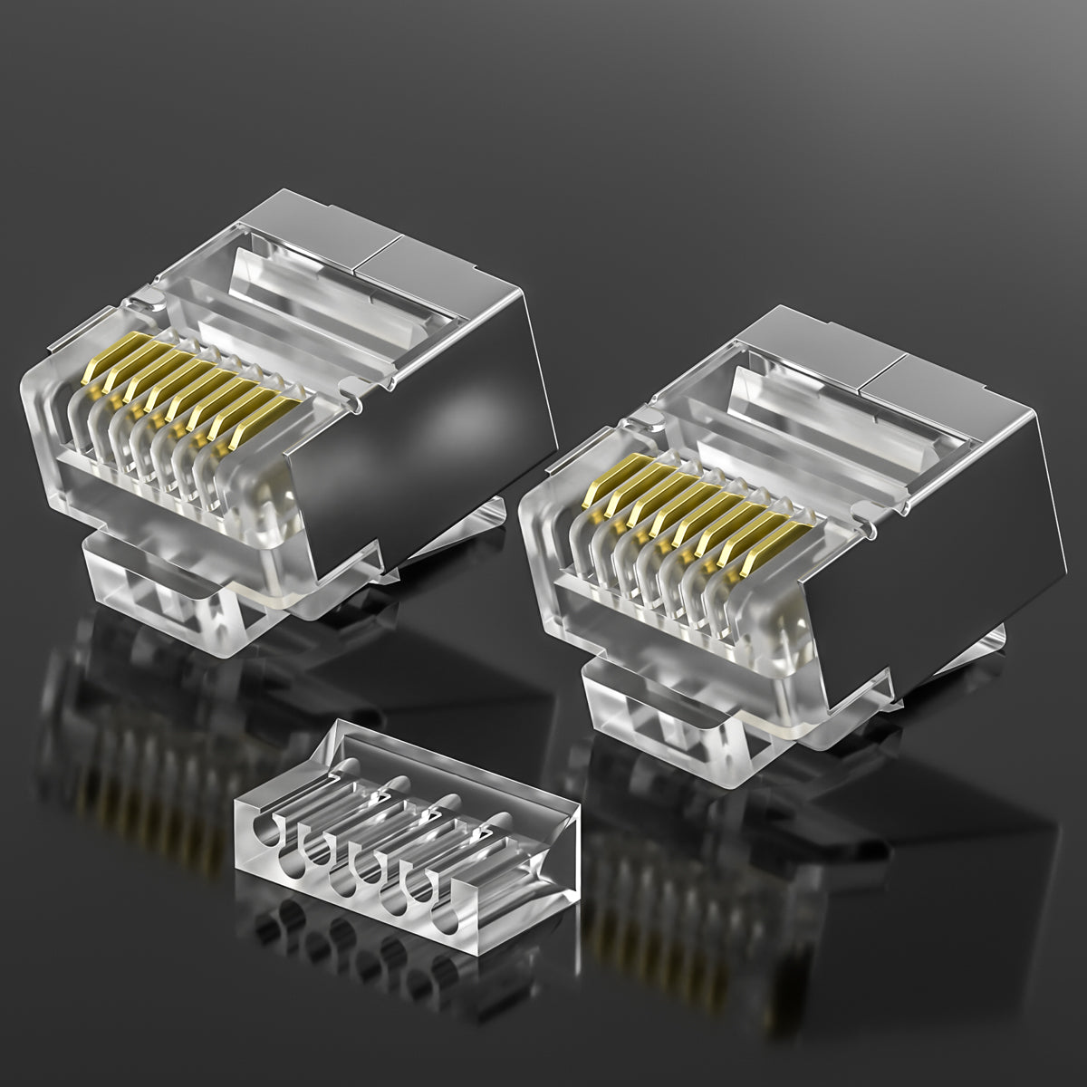 Mini Rj45 Connector Mini RJ45 Connector Plug | 8P8C Short Shielded FTP Gold-Plated for Fla ...