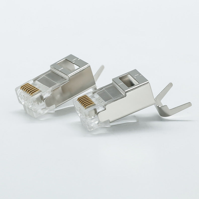 Cat7 RJ45 Pass-Through Shielded Connector | FTP 8P8C Male Plug