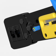EZ Pass-Through RJ45 Crimp Tool for 8-Pin &amp; 6-Pin Plugs with Steel Wire Stripper