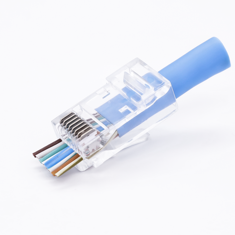 Cat6 RJ45 Pass-Through Connector Plug | UTP 8P8C Modular