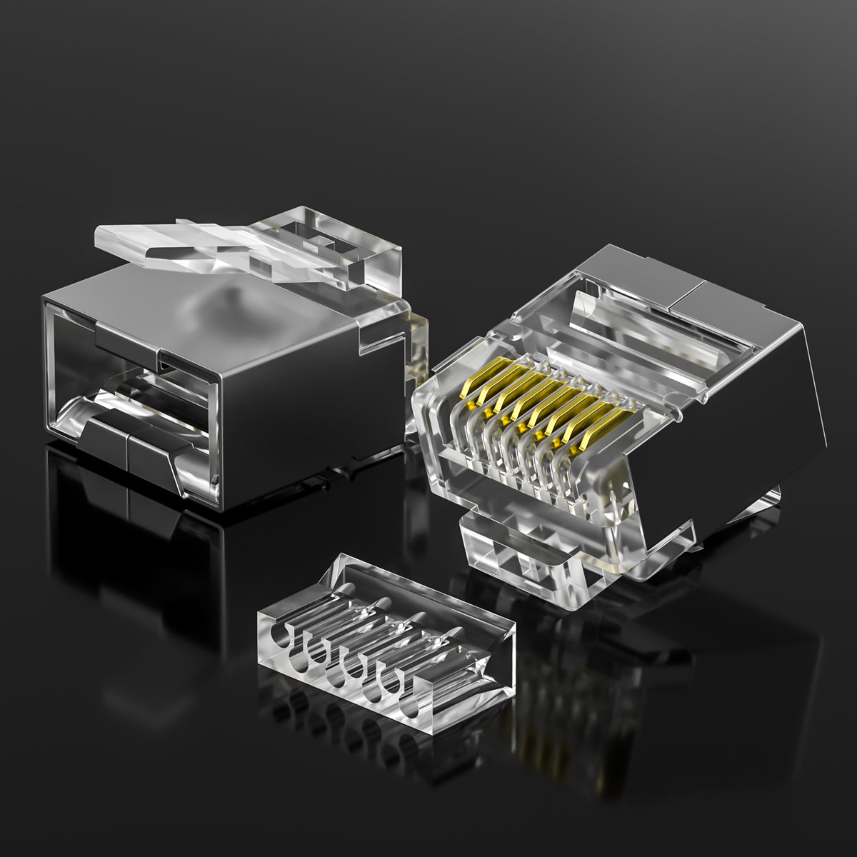 Mini Rj45 Connector Mini RJ45 Connector Plug | 8P8C Short Shielded FTP Gold-Plated for Fla ...