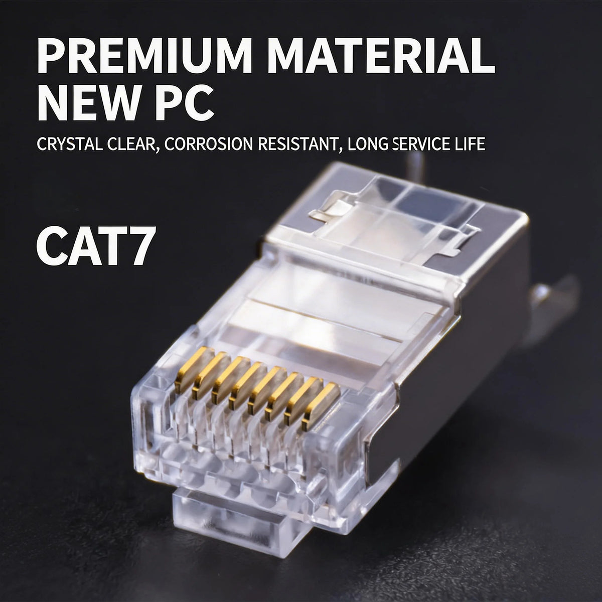 XLEP XL-523 Shielded RJ45 8P8C Modular Plug for Cat8 SFTP, 25 Pack
