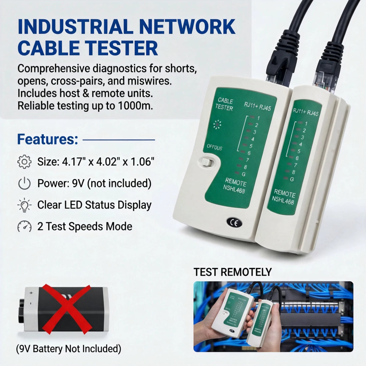 XLEP 8451 RJ45 Crimp Tool Kit with Cable Tester and Connectors