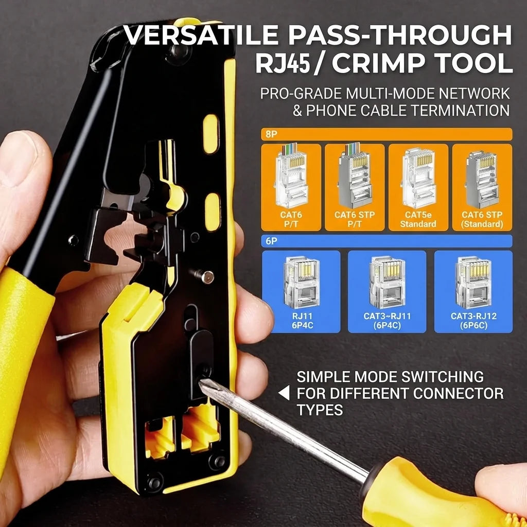 XLEP 8451 RJ45 Crimp Tool Kit with Cable Tester and Connectors