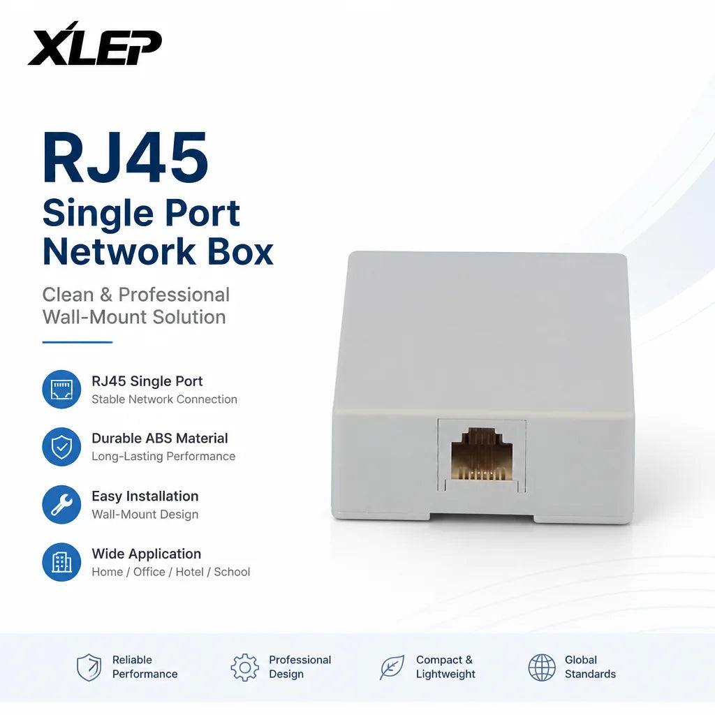 XLEP L102B Single Port RJ45 Surface Mount Box, 10 Pack