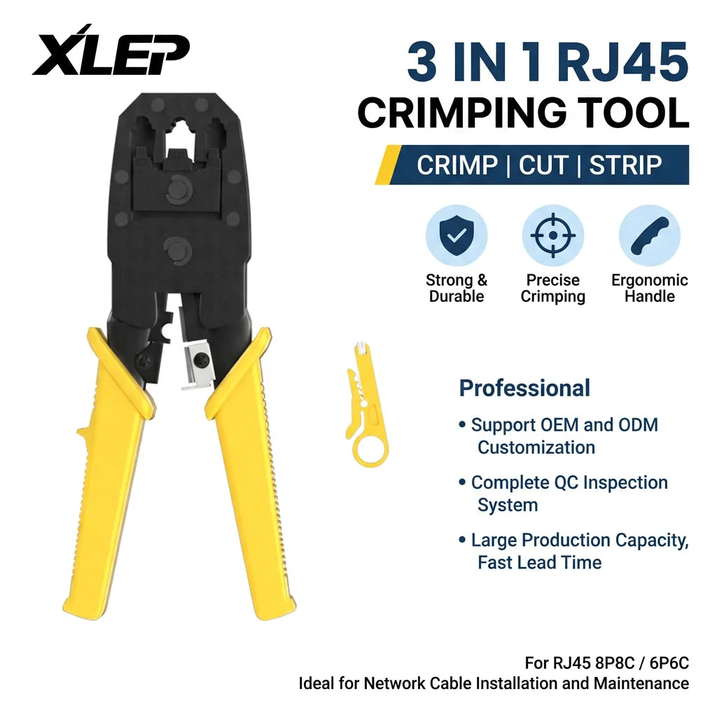 XLEP XL845 3-in-1 RJ45 Crimping Tool with Cutter and Stripper