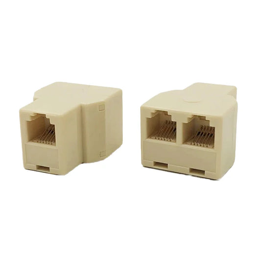 RJ11 RJ12 Telephone Line Splitter Adapter, Dual Port, 25 Pack
