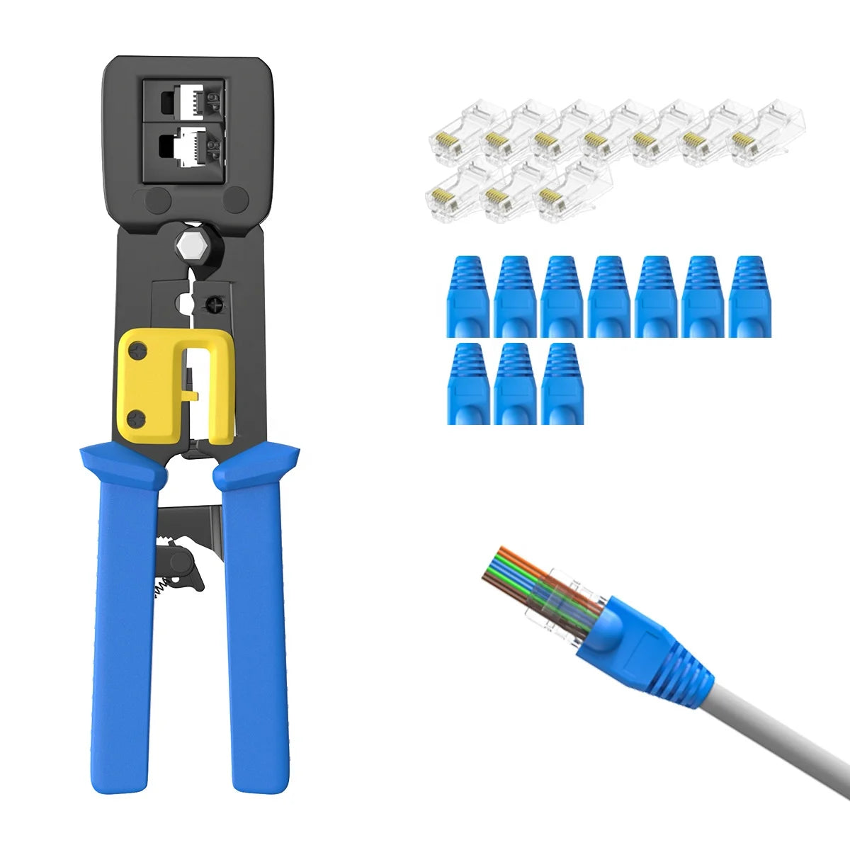XLEP RJ45 Pass-Through Crimp Tool for 8P and 6P Connectors