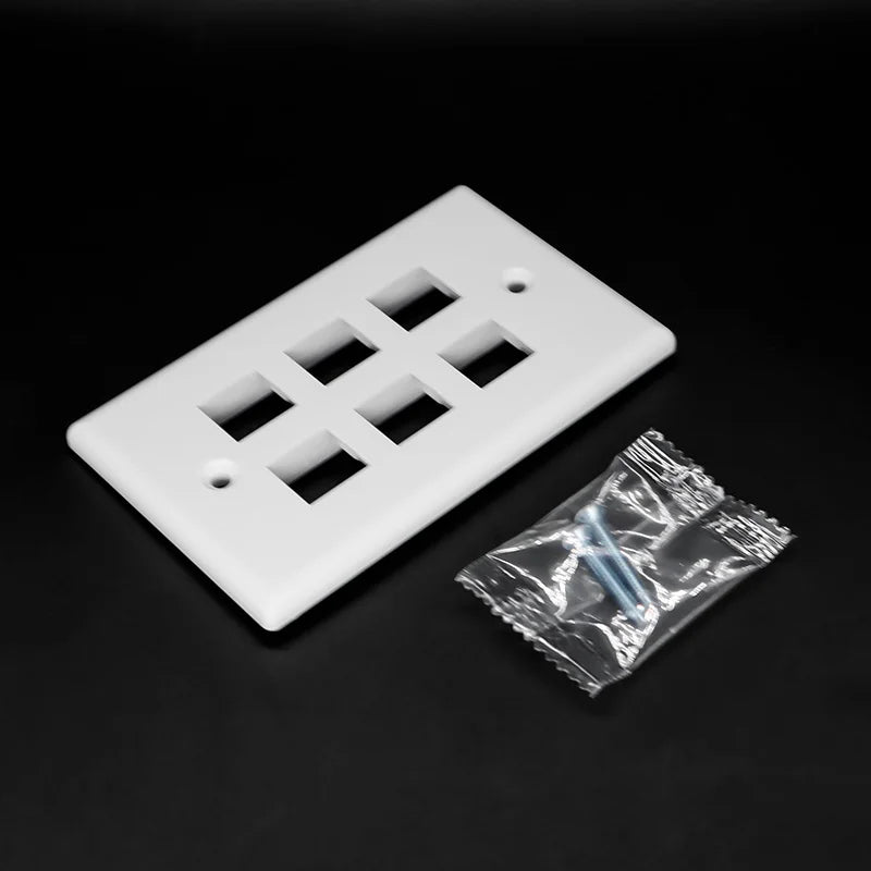 US Standard Keystone Jack Wall Plate, Flush Mount 1-6 Ports, 25 Pack