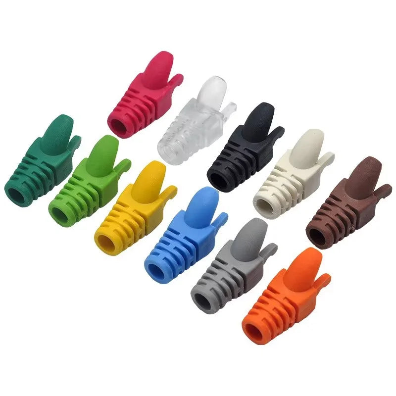 XLEP XL-707 Transparent PVC RJ45 Strain Relief Boots, 100 Pack
