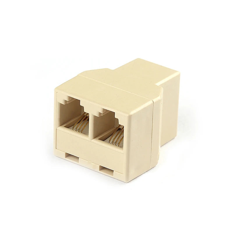 RJ11 RJ12 Telephone Line Splitter Adapter, Dual Port, 25 Pack
