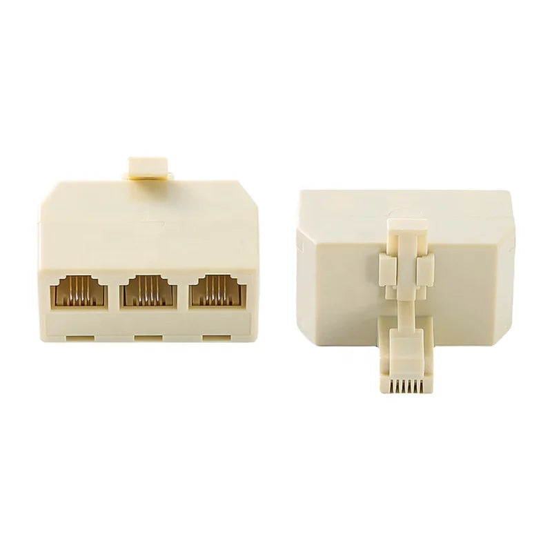 XLEP RJ11 6P4C Splitter Adapter, 1 Male to 2 Female, 50 Pack