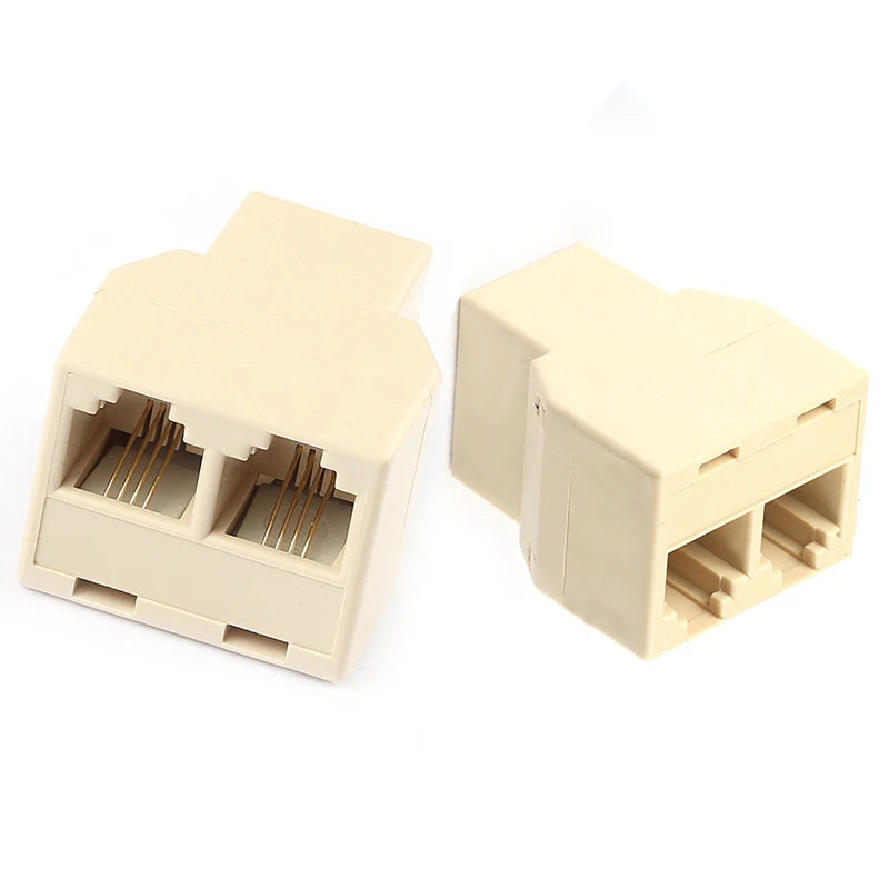 RJ11 RJ12 Telephone Line Splitter Adapter, Dual Port, 25 Pack
